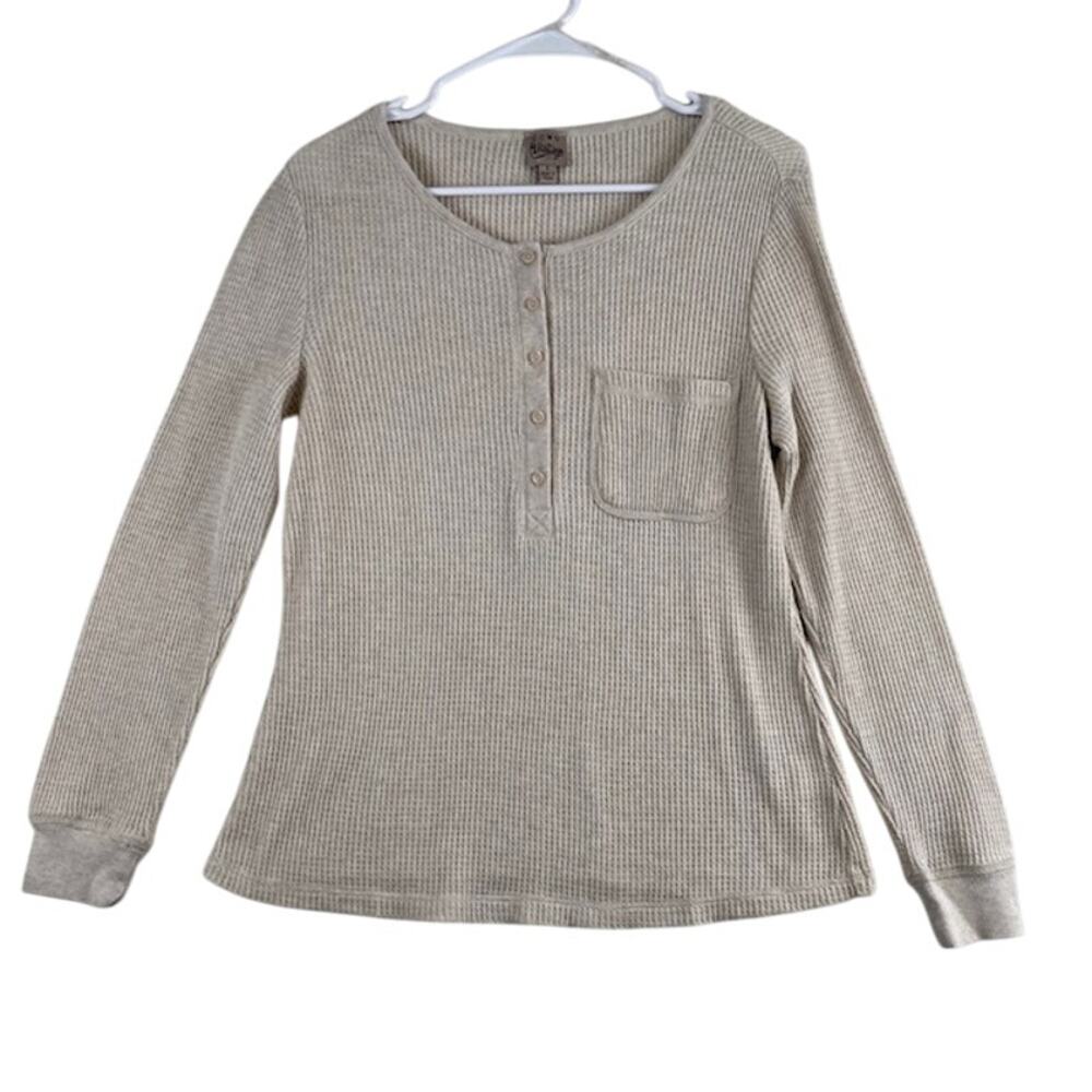 Como Vintage women's beige long sleeve shirt.